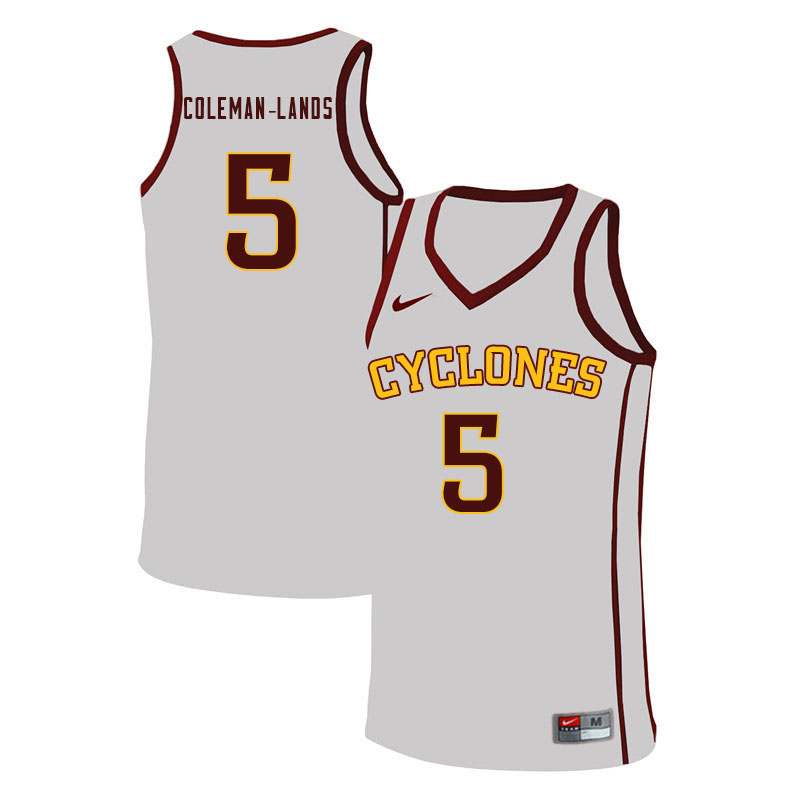 Men #5 Jalen Coleman-Lands Iowa State Cyclones College Basketball Jerseys Sale-White - Click Image to Close